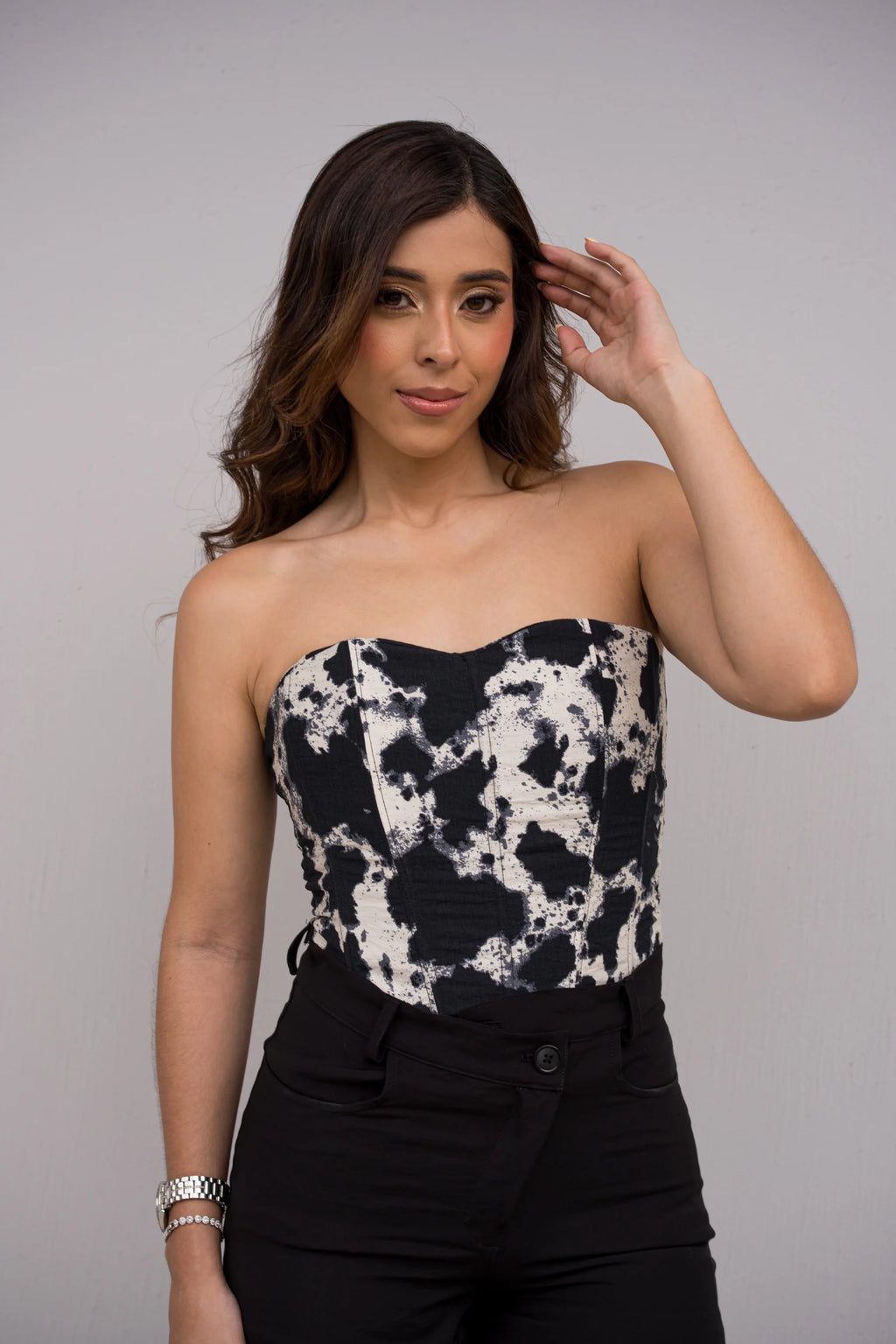 CORSET COW PRINT